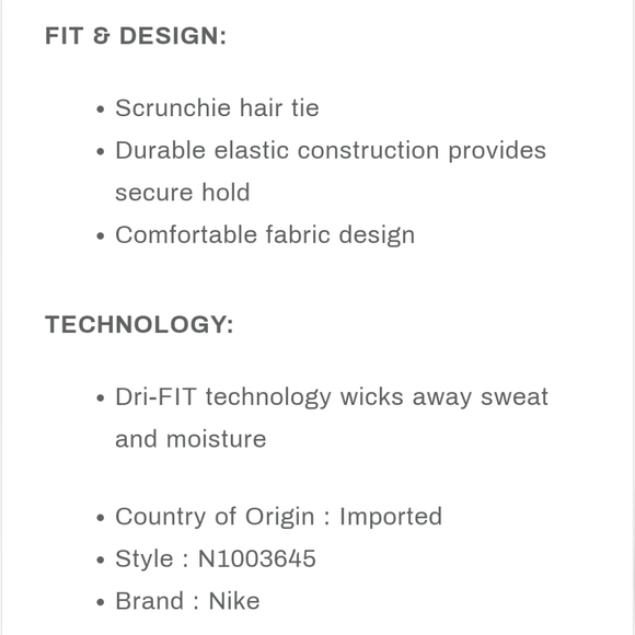 NWT Unisex Nike Gathered Hair Tie - Picture 5 of 5